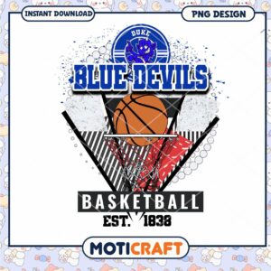 Duke Blue Devils Basketball PNG Instant Download Design