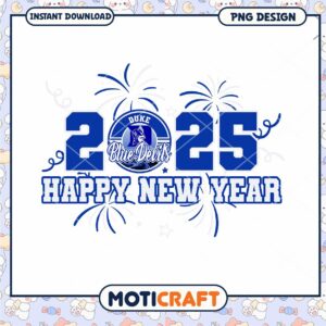 Duke Blue Devils 2025 Happy New Year PNG Design Download