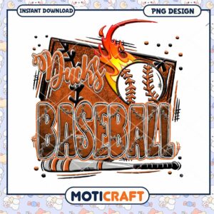 Ducks Baseball PNG Design for Instant Download Decor