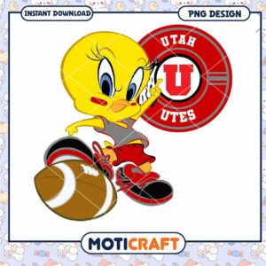 Cute Tweety Bird Utah Utes Football PNG Design Download