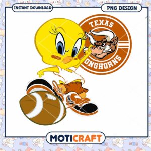 Cute Tweety Bird Texas Longhorns PNG Instant Download Design