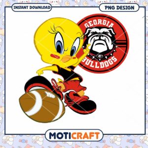 Cute Tweety Bird Georgia Bulldogs PNG Instant Download