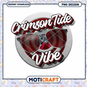 Crimson Tide Vibe Sunglasses PNG Design Download