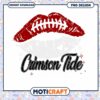 Crimson Tide Football Lips PNG Design for Fans