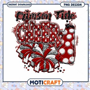 Crimson Tide Cheer PNG Design for Instant Download