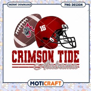 Crimson Tide Alabama PNG Football Design Downloadable Art