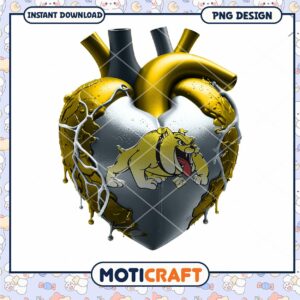 Creative Heart Design with Bulldog Motif PNG Download