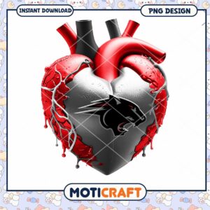 Creative Heart Design with Panther Logo PNG Download