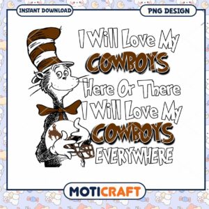 Cowboys Love Themed PNG Design for Instant Download