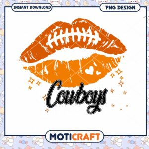 Cowboys Football Kiss Lips PNG Instant Download Design