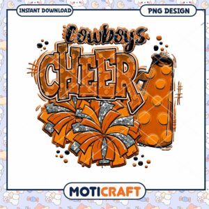 Cowboys Cheer PNG Design for Instant Download Use