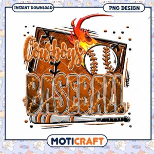 Cowboys Baseball PNG Design for Instant Download
