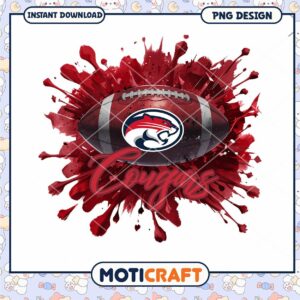 Cougars Football Splash Art PNG Instant Download Design