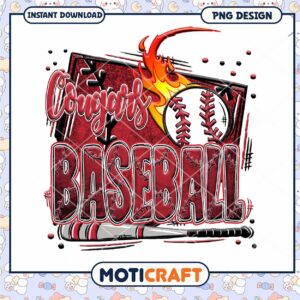 Cougars Baseball PNG Design for Instant Download
