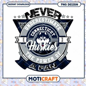 Connecticut Huskies Fan Power PNG Design Download