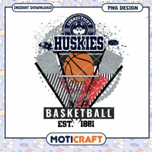 Connecticut Huskies Basketball PNG Design Instant Download