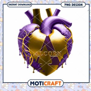 Colorful Heart Graphic with Alcorn Theme PNG Download