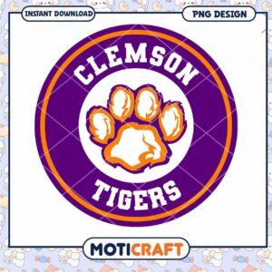 Clemson Tigers PNG Design for Instant Download Use