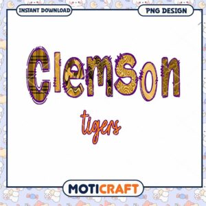 Clemson Tigers PNG Design Instant Download Crafting Art
