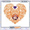 Clemson Tigers Heart PNG Design for Instant Download