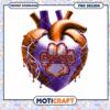 Clemson Tigers Colorful Heart PNG Digital Download Design