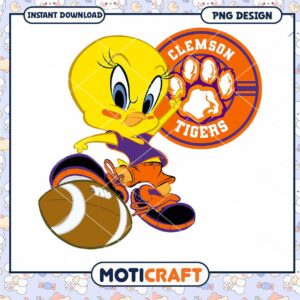 Clemson Tigers Cartoon Character Football PNG Design