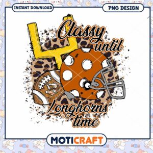 Classy Longhorns Time Football PNG Design Download
