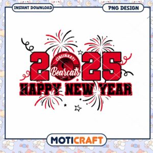 Cincinnati Bearcats 2025 Happy New Year PNG Design
