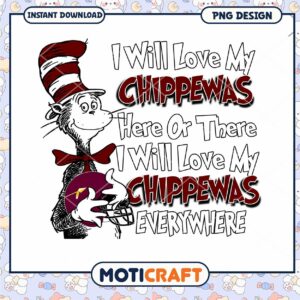 Chippewas Love Cat in the Hat PNG Design Download