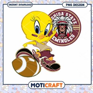 Cheerful Tweety Bird Florida State PNG Design Download