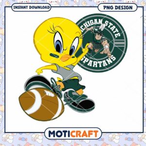 Cheerful Tweety Bird Michigan State PNG Design Download