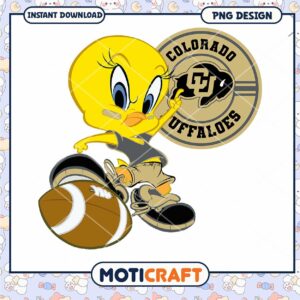 Cheerful Tweety Bird Colorado Buffaloes PNG Design Download
