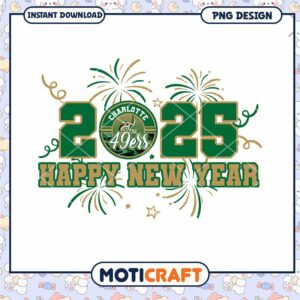 Charlotte 49ers 2025 Happy New Year PNG Design Download