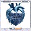 Carolina Tar Heels Heart Art PNG Download Design