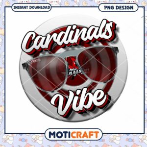 Cardinals Vibe Stylish Sunglasses PNG Graphic Design