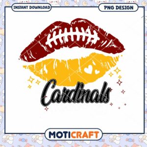 Cardinals Football Lips PNG Instant Download Design