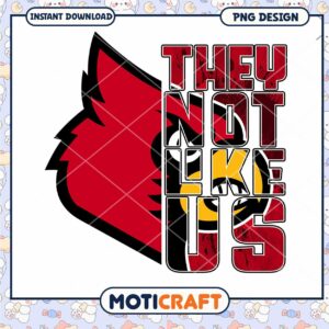 Cardinal Themed They Not Like Us PNG Design Download