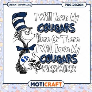 BYU Cougars Love Here or There PNG Design Download