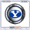 BYU Logo PNG Design with Metal Shield Background