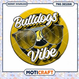 Bulldogs Vibe Fun Sunglasses PNG Digital Download Design