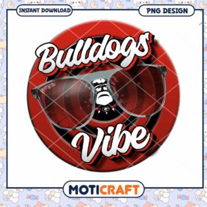 Bulldogs Vibe Graphic Sunglasses PNG Instant Download
