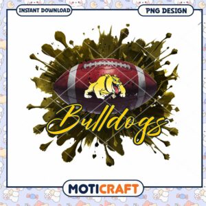 Bulldogs Football Design PNG Instant Download Art 2023