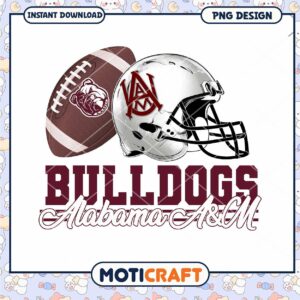Bulldogs Football Alabama A and M PNG Instant Download Design