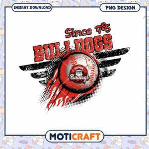 Bulldogs Baseball Design Since 1985 PNG Downloadable Art