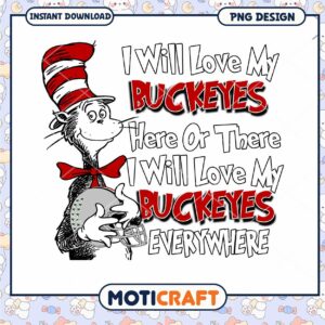 Buckeyes Love Design PNG Instant Download for Fans