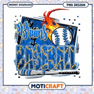Bruins Baseball Instant Download PNG Design Art
