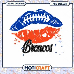 Broncos Football Kiss Lip Art PNG Download Design