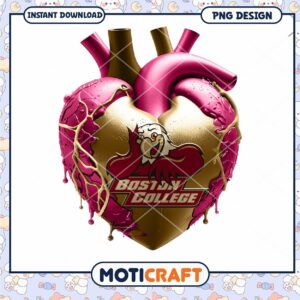 Boston College Heart Design PNG Download for Fans