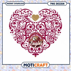 Boston College Eagles Heart PNG Design Instant Download