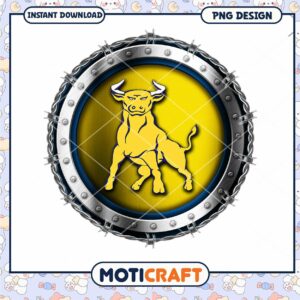 Bold Yellow Bull PNG Design for Instant Download